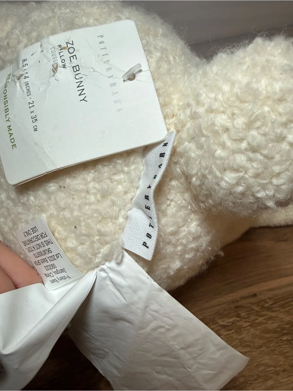 Pottery Barn Zoe Bunny Boucle Pillow